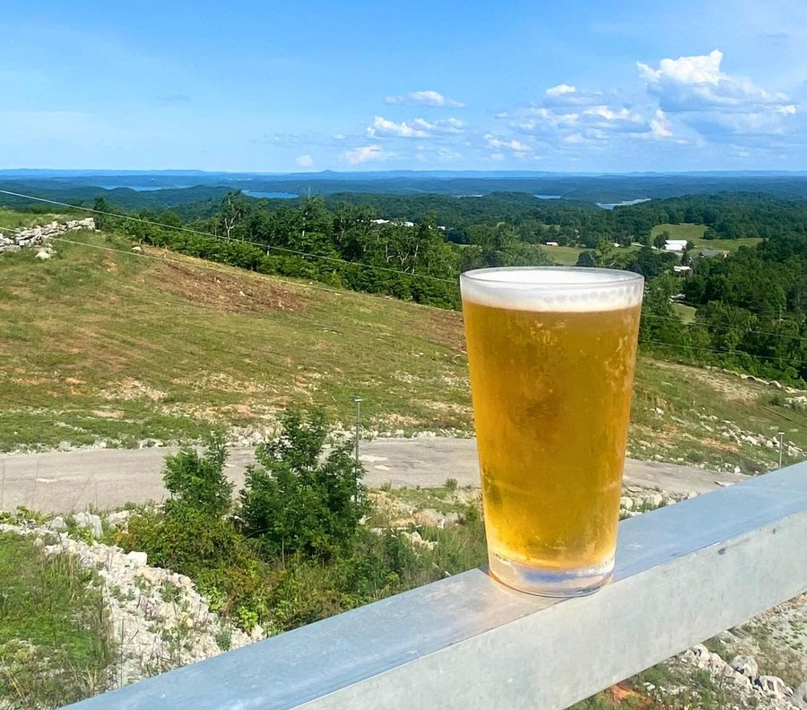 A cold beer on the overlook railing